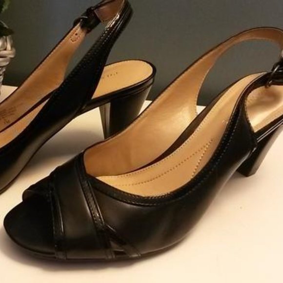 Easy Spirit Black Essenza Pumps Womens Heels Sandals Size 7 NWT Leather - Picture 7 of 7